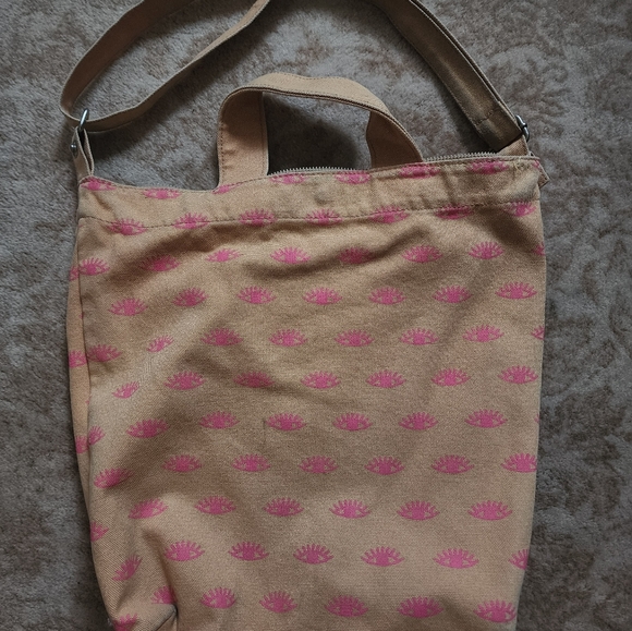 Baggu vertical tote bag pink eyes pattern - Picture 3 of 3